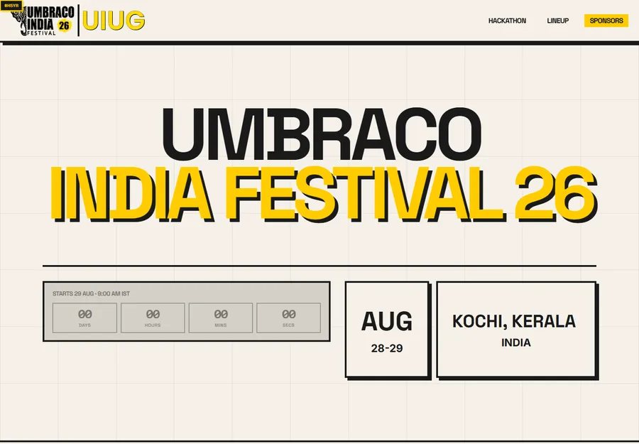 Official festival website (umbracofestival.in). Captured on 15 Oct 2026